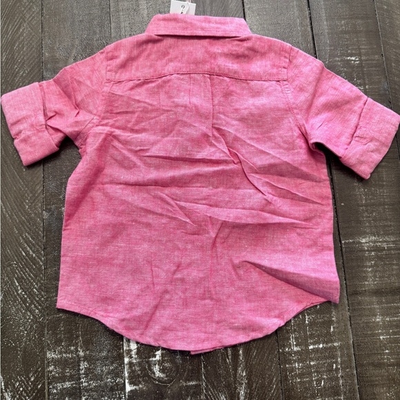JANIE AND JACK NWT Boys Linen/Cotton Blend Button Down Shirt Size 18-24 months - Picture 2 of 4